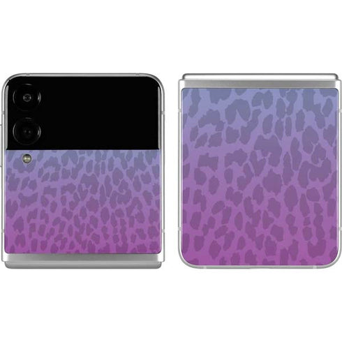 Cheetah Print Purple and Blue Galaxy Z Flip4 5G Skin